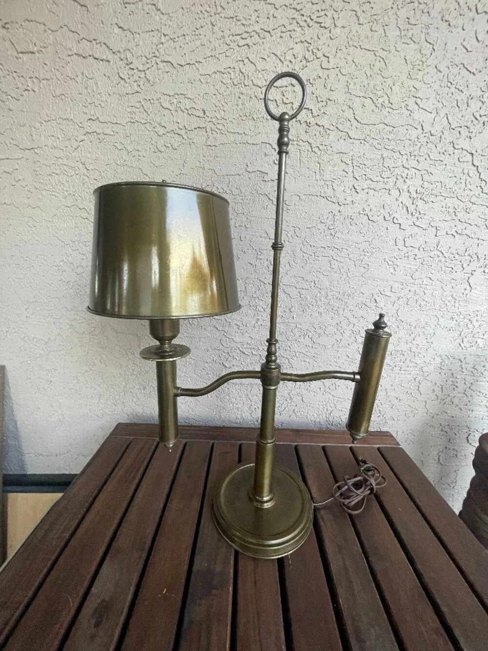 Vintage Student Bronze Toleware Desk Lamp